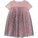 Tk19067dr girls' customized colorful Aurora starry sky screen printed Baby Dress 