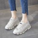 Leather daddy shoes women's 2020 new breathable mesh casual shoes 