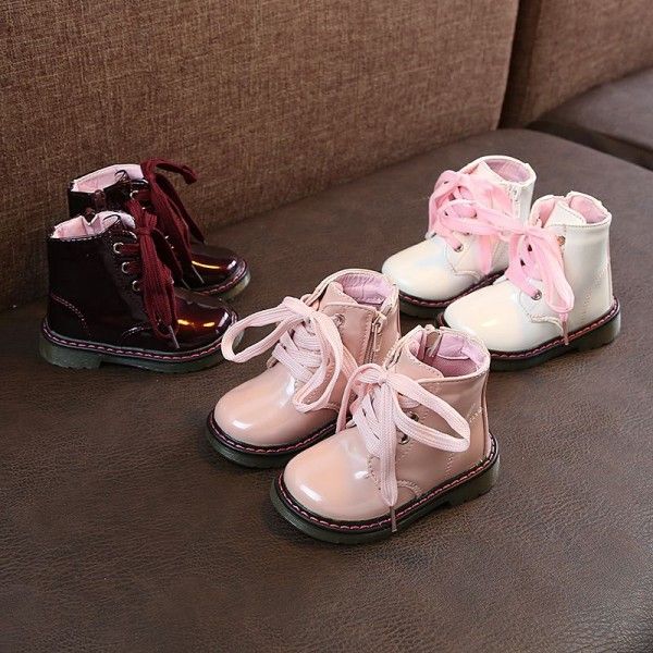 Children's shoes girls' boots children's Martin boots short boots Plush waterproof boys' snow boots in autumn and winter 