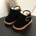 2019 winter new children's snow boots Korean girls' warm shoes Korean pure color baby soft soled children's shoes 