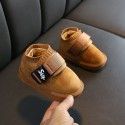 2019 winter new Korean fashion girls' warm cotton shoes boys' anti slip Velcro buckle boots snow boots 