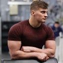 2018 new muscle aesthetics brothers fitness short sleeve men's cationic T-shirt breathable quick dry running training top 