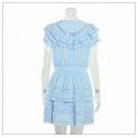 2020 spring and summer new water soluble lace patchwork poncho short skirt hollow Ruffle short sleeve dress for European and American women 