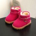 2019 winter new children's snow boots Korean girls' warm shoes Korean pure color baby soft soled children's shoes 