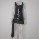 Amazon wise popular European and American women's fashion High Waist Stretch printed Sequin miniskirt dress 