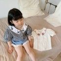 Tgg2020 summer new children's Korean Embroidered Shirt Girls' baby shirt 
