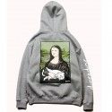 Men's fashion brand European and American hip hop ins skateboard middle finger cat cheap cat ripndip Plush Hooded Sweater Hoodie coat 
