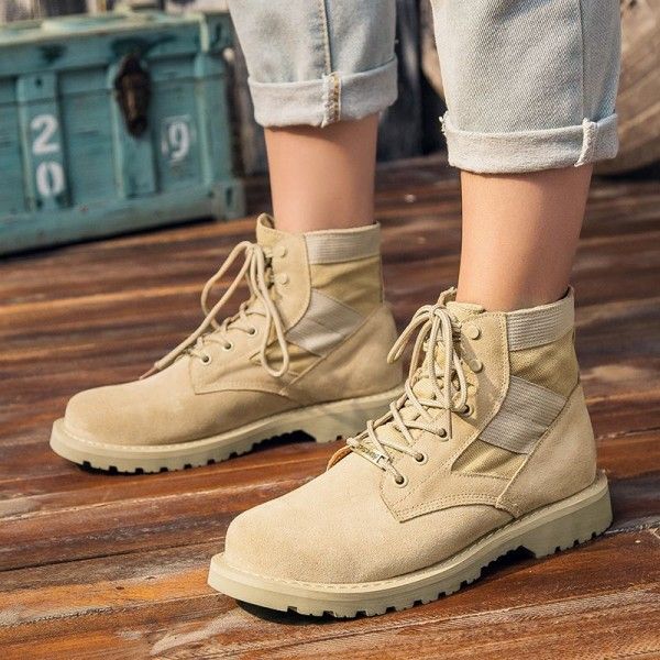 Army boots leather Martin boots women's boots desert boots men's high help tooling shoes Martin wolf boots outdoor lovers army shoes men 