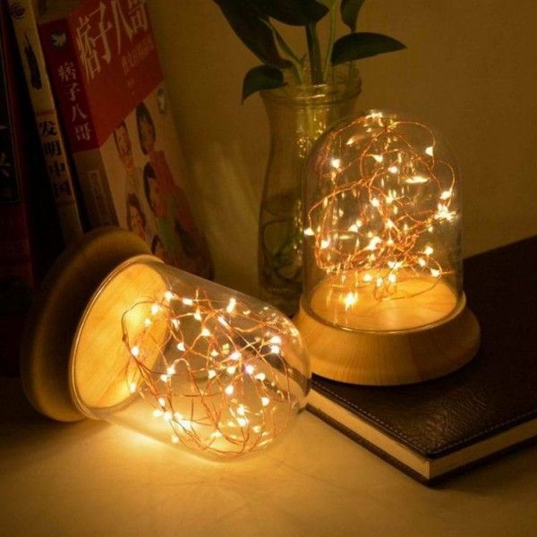 New creative firetree night lamp LED home sleeping atmosphere lamp bedside USB reading eye protection desk lamp 