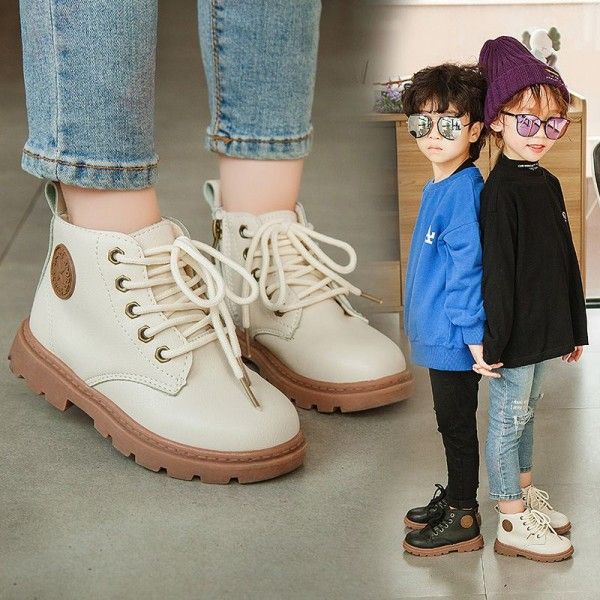 Autumn and winter 2019 new Korean versatile children's cotton Boots Men's and women's Plush Martin boots middle school and university students' short boots 