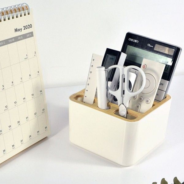 Japanese simple desktop multi-functional tissue box wholesale bedroom living room remote control mask Wooden Storage carton 