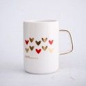 Art golden red heart Mug high grade office ceramic water cup men's and women's lovers cup household ceramic cup 