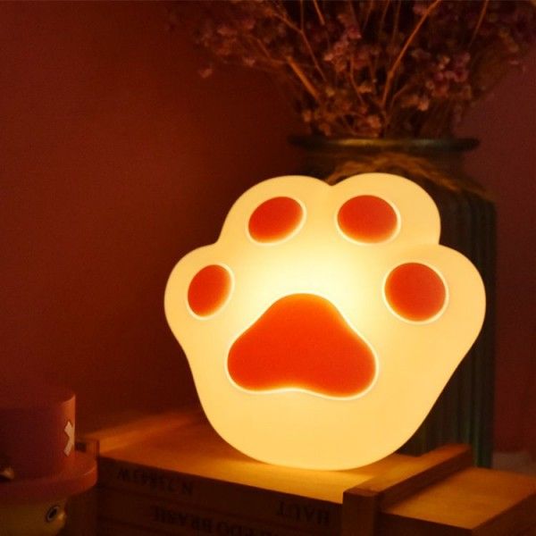 Novel and lovely cat claw silicone night lamp USB charging magnetic wall lamp children's gift bedroom bedside sleeping lamp 