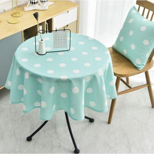 Small fresh simple style round tablecloth simple waterproof restaurant household round tablecloth printing 