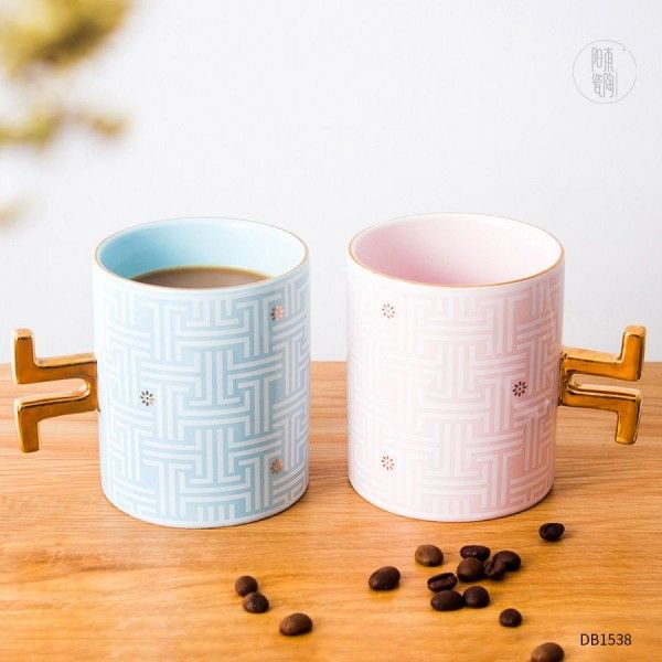 Factory direct sales couple cup ceramic cup Creative Cup colored glaze coffee cup ceramic mug custom logo 
