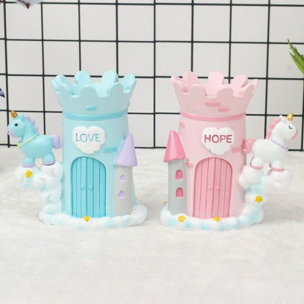 Office, culture, education, creativity, home crafts, gifts, groceries, ornaments, Unicorn Castle, decoration, cartoon penholder, stationery 