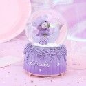 Birthday gift animation crystal spinning creative music box water polo Lavender bear crystal ball 