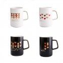 Art golden red heart Mug high grade office ceramic water cup men's and women's lovers cup household ceramic cup 