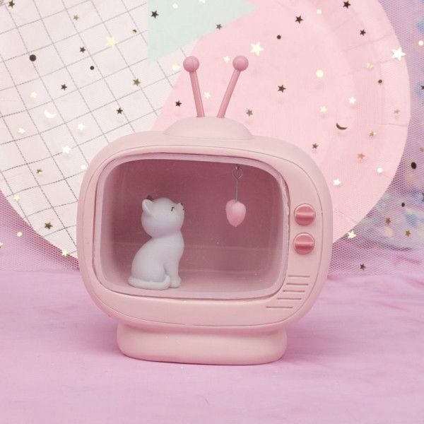 Neko radio night cat ornament night light student gift home creative groceries girl heart decoration crafts 