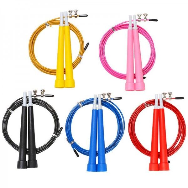 Plastic handle and steel wire skipping rope a fitness equipment for middle school entrance examination 