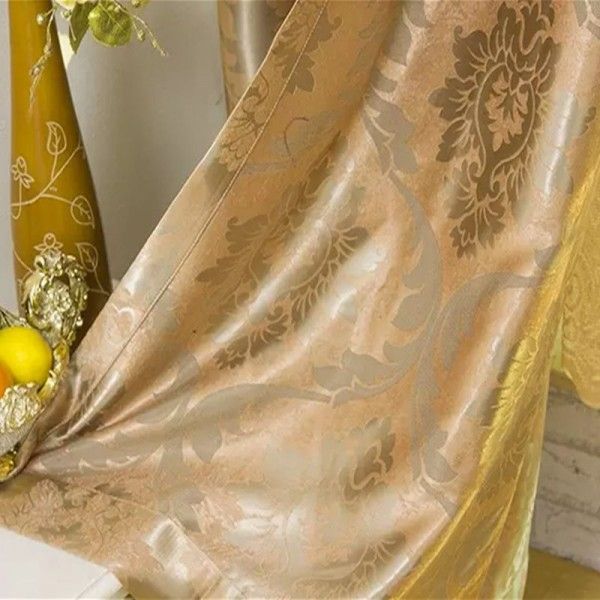 Factory direct cationic jacquard European jacquard curtain finished product living room bedroom shade curtain special price clearance 