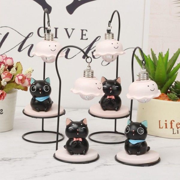 Japanese groceries cartoon house night light cute cat iron crafts home decoration student gifts 