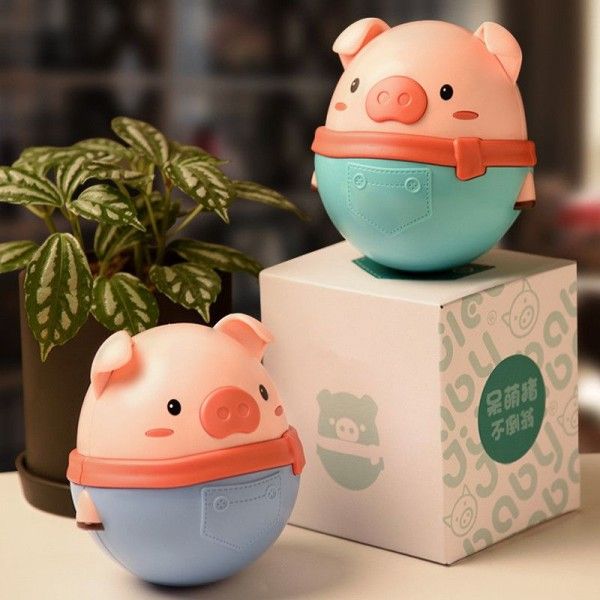 Baby Piggy tumbler baby soothes hands, rings the bell, improves intelligence, early teaches 0-1 year old children to play with water toys 