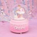 Crystal spinning creative music box water polo birthday gift dream ballet girl cartoon snow crystal ball 