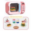 Cross border children's puzzle home microwave oven light rotation simulation small household appliances oven kitchen toys 