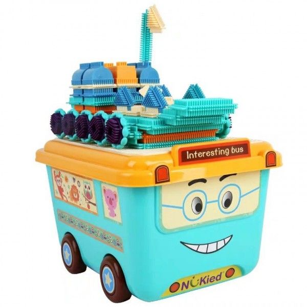 Newcastle 6732 sensory training thorn bristle soft plastic building block storage car 100 variable large particles plug in early childhood education toys 